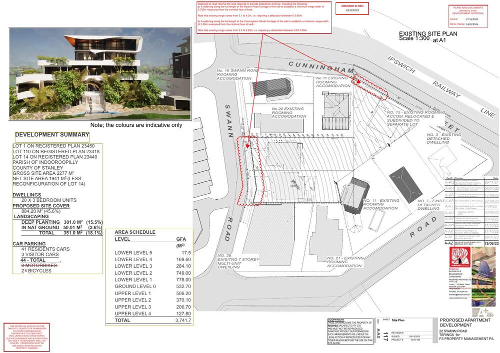 Celadon DA plan &mdash; Site Plan & Development Summary