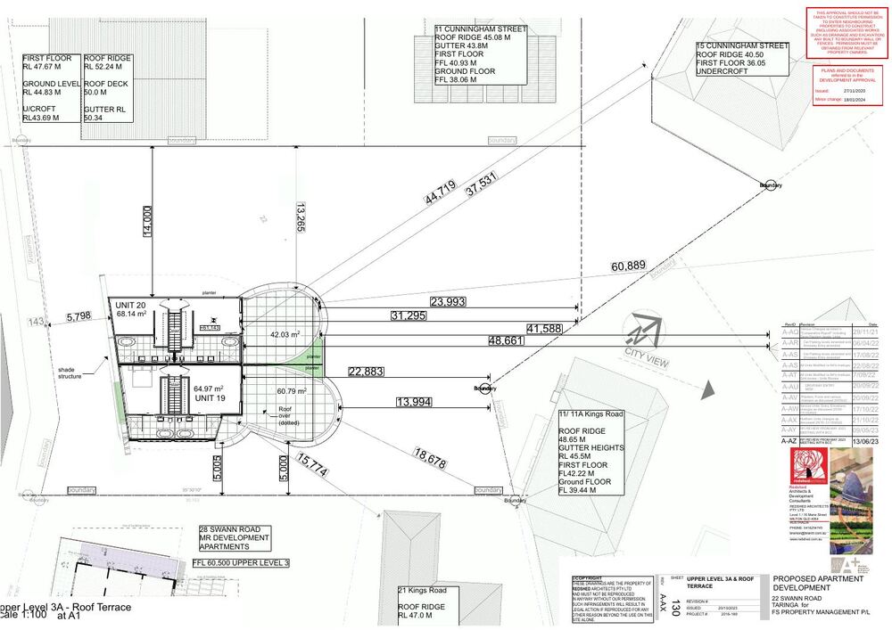 Celadon DA plan &mdash; Upper Level 3A &mdash; Roof Terrace